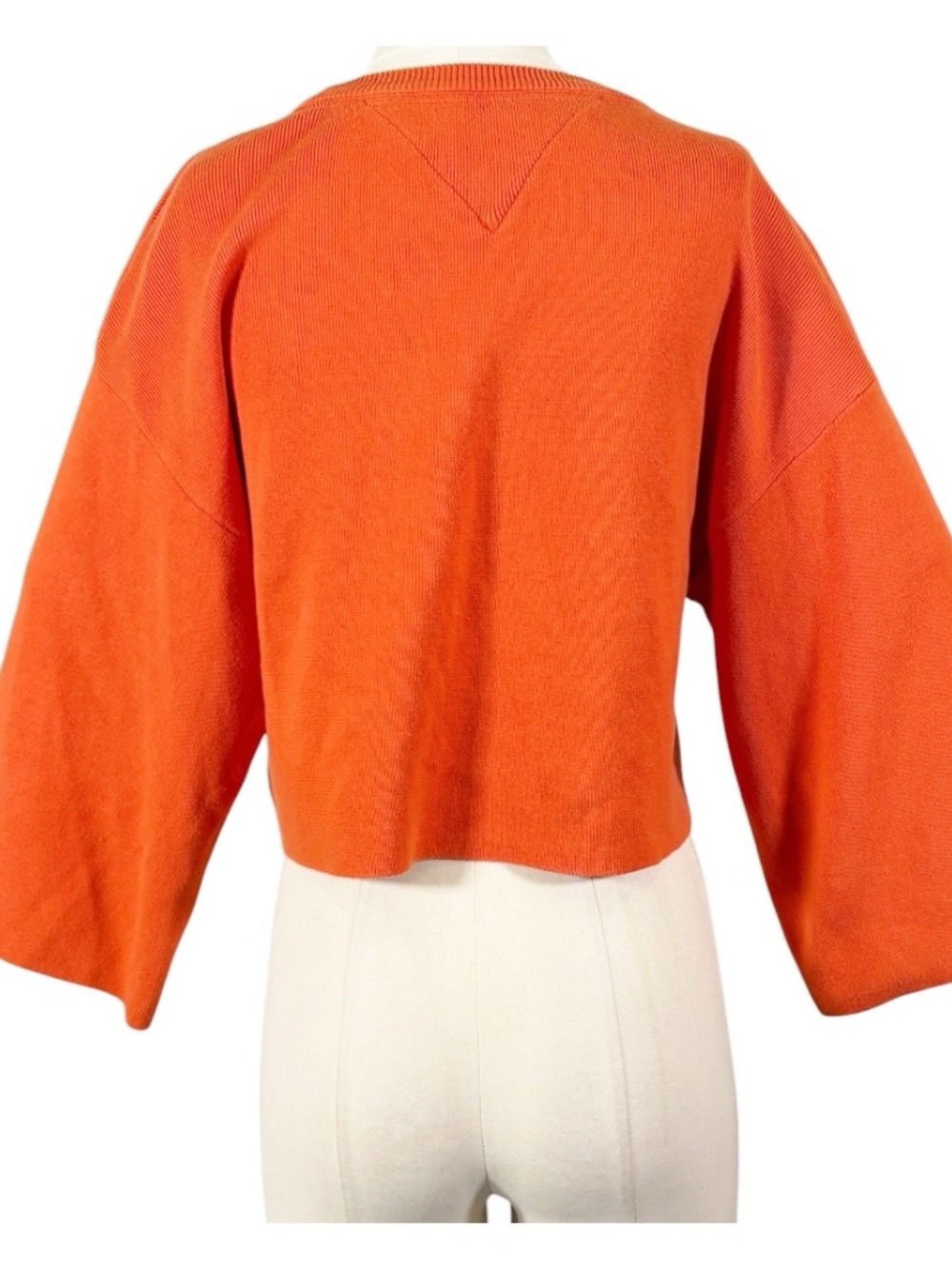 Tommy Jeans Cropped Logo Y2k Style Wide Sleeve Sweater Size Small - Picture 5 of 11